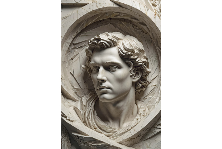 Фотообои «Мужчина из камня под барельеф»