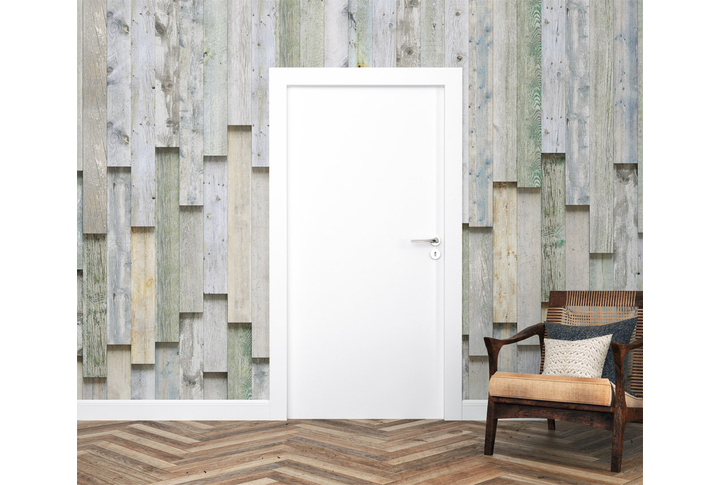 Фотообои «Старые серые доски» в интерьере