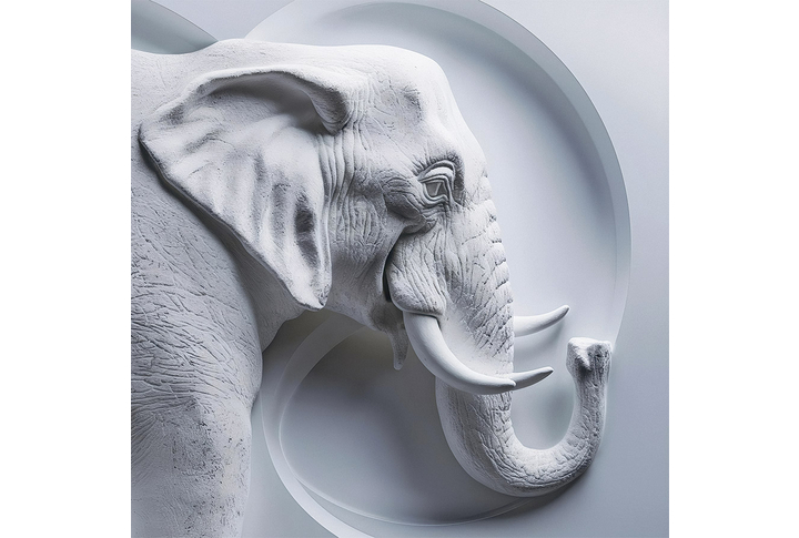 Фотообои «Слон 3Д барельеф»