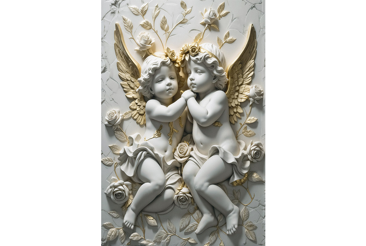 Фотообои «Ангелы и розы 3D»