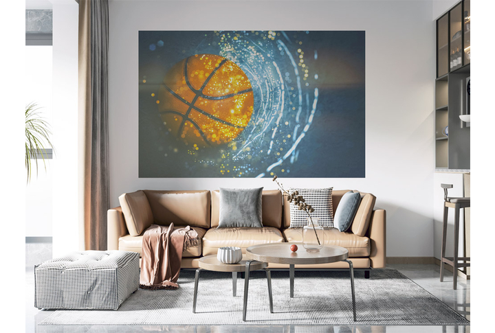 Фотообои «Светящийся баскетбольный мяч» в интерьере