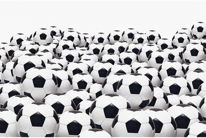 Фотообои «Множество футбольных мячей»