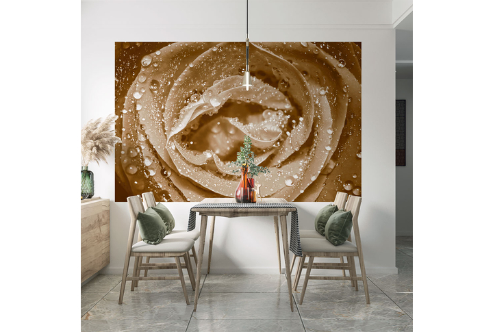 Фотообои «Роза под сепию» в интерьере