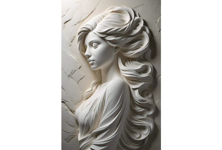 Фотообои «Элегантная девушка 3Д лепнина»