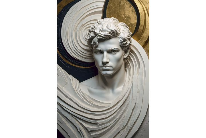 Фотообои «Мужчина на абстрактном фоне 3Д барельеф»