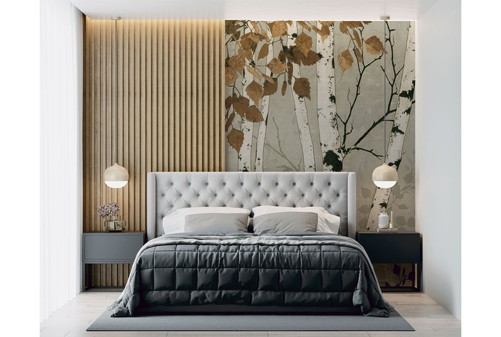 Фотообои «Картина с березами» в интерьере