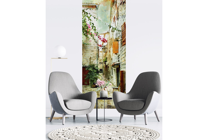 Фотообои «Старый дворик под винтаж» в интерьере