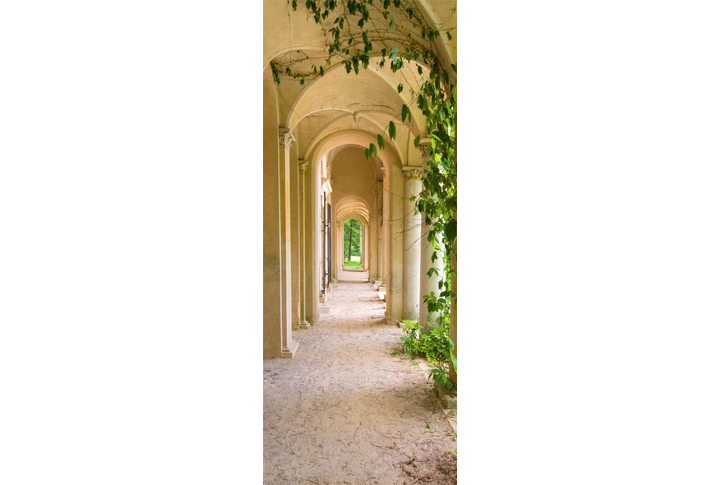 Фотообои «Арки с колоннами в коридоре увитом плющом»