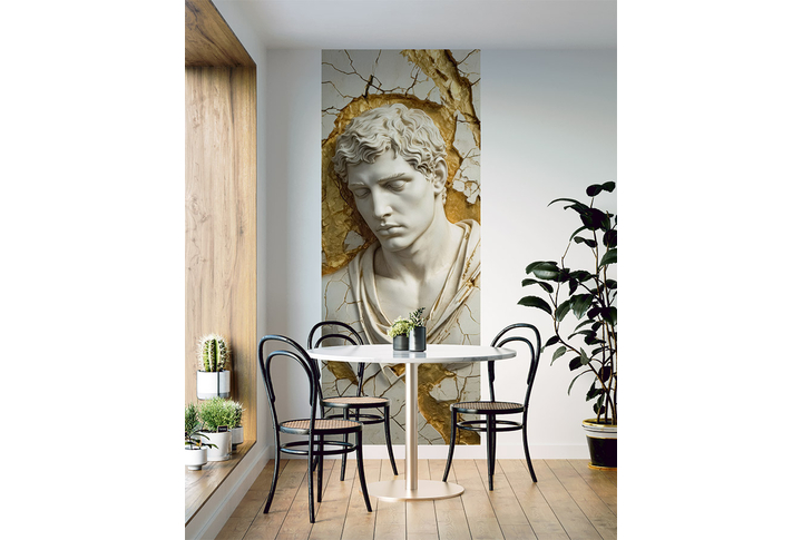 Фотообои «Барельеф мужчина в золоте под старину» в интерьере