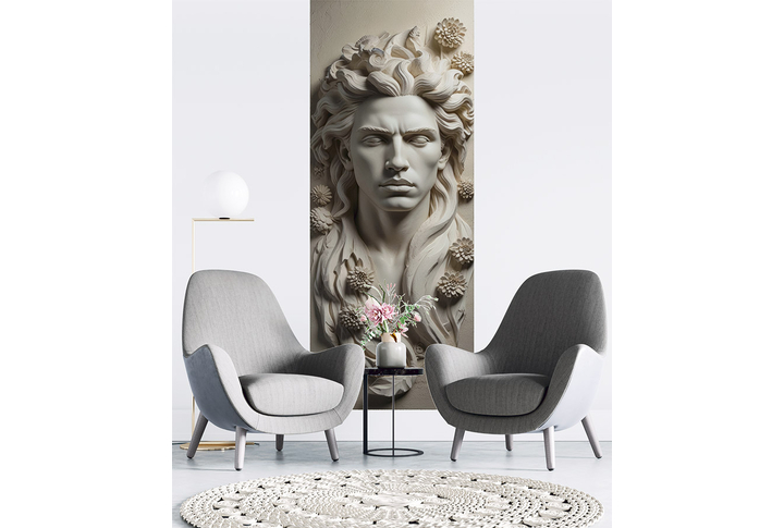 Фотообои «Барельеф Мужчина с вьющимися волосами» в интерьере