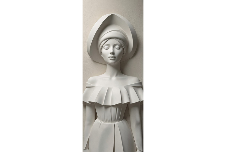 Фотообои «Девушка 3D под объемный барельеф»