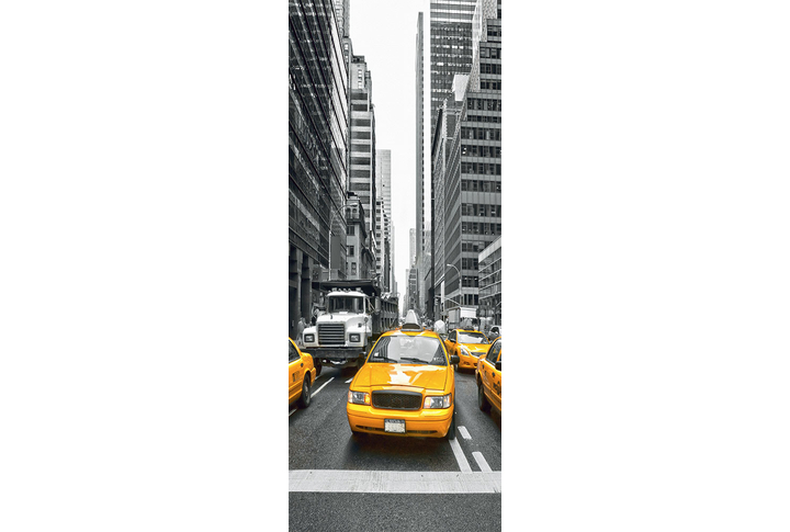 Фотообои «Черно-белый Нью-Йорк и желтое такси»