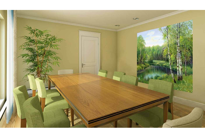 Фотообои «У тихой речки» в интерьере