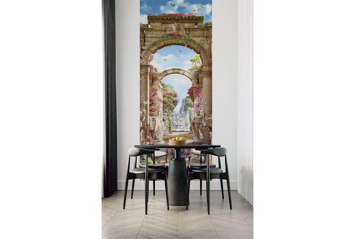 Фотообои «Арки в античном саду старого города» в интерьере