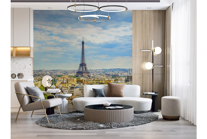 Фотообои «Вид Парижа в солнечный день» в интерьере