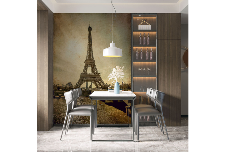 Фотообои «Эйфелева башня, Париж в винтажном стиле» в интерьере