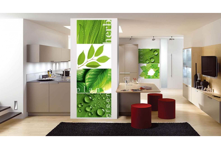 Фотообои «Зеленая Мозаика» в интерьере