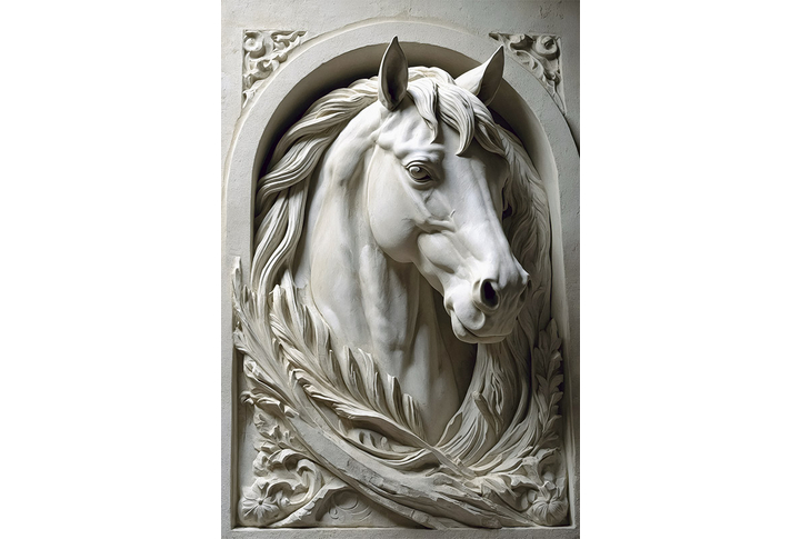 Фотообои «Лошадь в стиле лепнины»