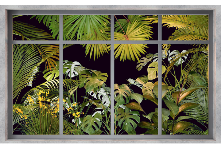 Фотообои «Окно в ночные тропики»