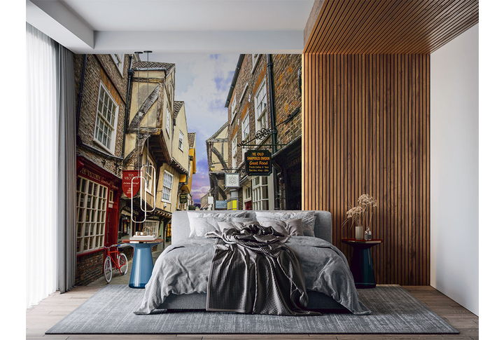 Фотообои «Старая улица города в Англии» в интерьере