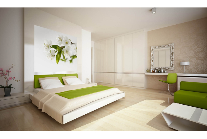 Фотообои «Белая Нежность» в интерьере