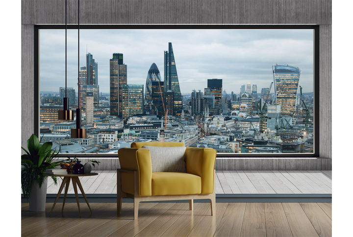 Фотообои «Окно Лондонская урбанистика» в интерьере