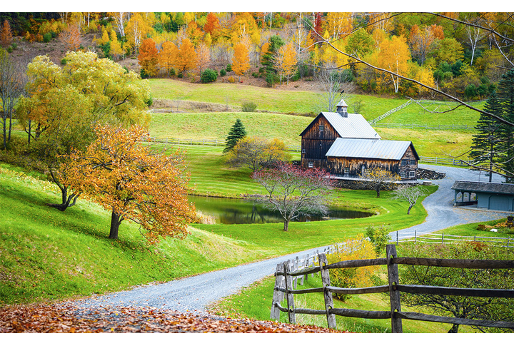Фотообои «Сельский пейзаж в осенних красках»