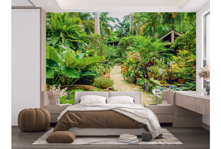 Фотообои «Тропический сад» в интерьере