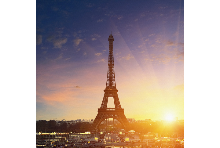 Фотообои «Эйфелева башня в закатных лучах солнца»