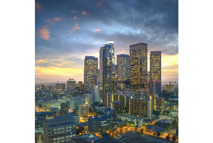 Фотообои «Город Лос-Анджелес на закате»