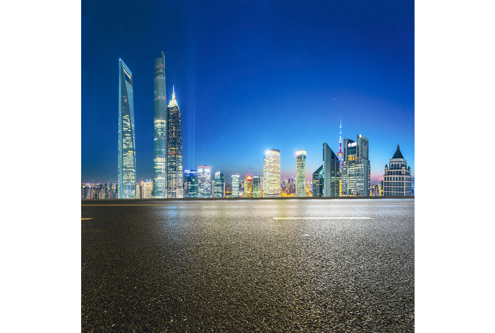 Фотообои «Дорога с видом на ночной город Шанхай»