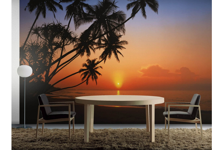 Фотообои «Tropical Sunset» (Закат в Тропиках) в интерьере