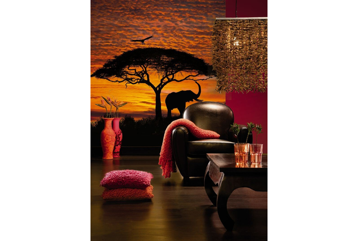 Фотообои «African Sunset» (Африканский Закат) в интерьере