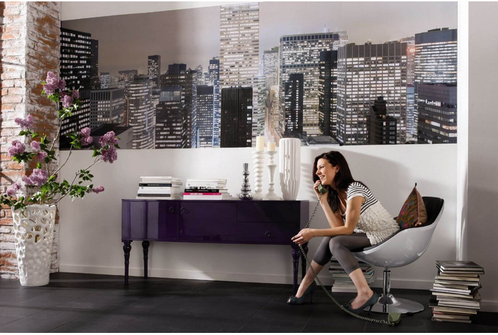 Фотообои «Metropolitan» (Мегаполис) в интерьере