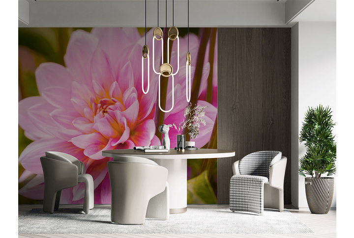 Фотообои «Цветок розовой астры» в интерьере