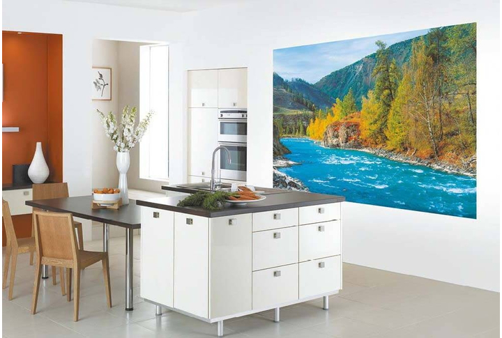 Фотообои «Горная речка» в интерьере