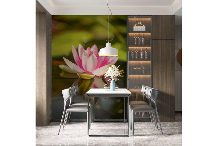 Фотообои «Розовая водяная лилия, кувшинка» в интерьере