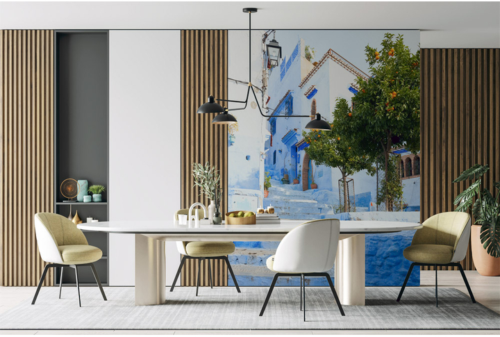 Фотообои «Улица вдоль домов старого города» в интерьере