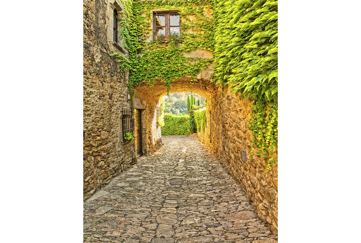 Фотообои «Улица старого города с выходом из арки»