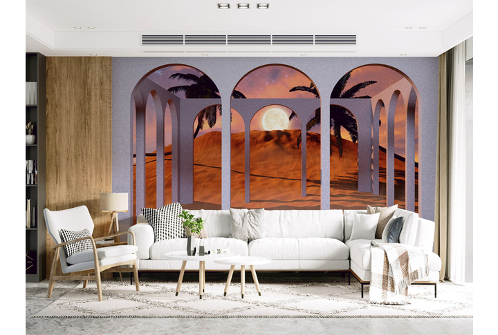 Фотообои «Фантастическая арка в пустыне» в интерьере
