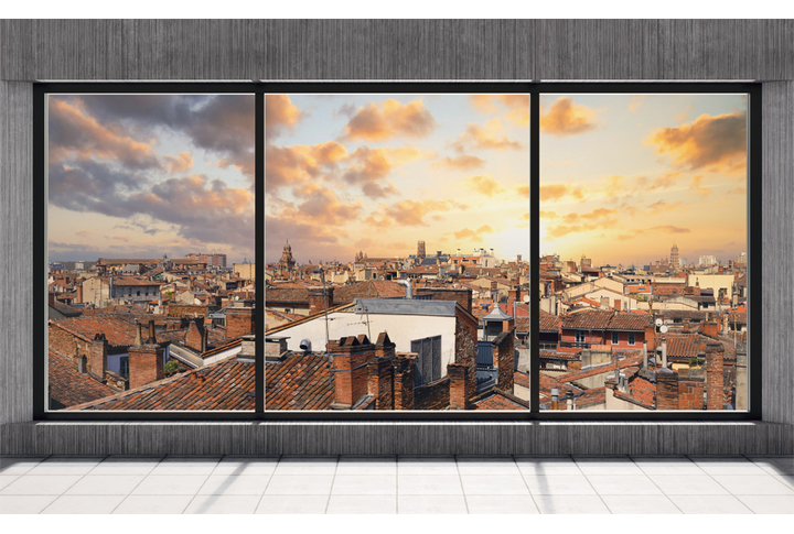 Фотообои «Панорамное окно в городе Тулузе»