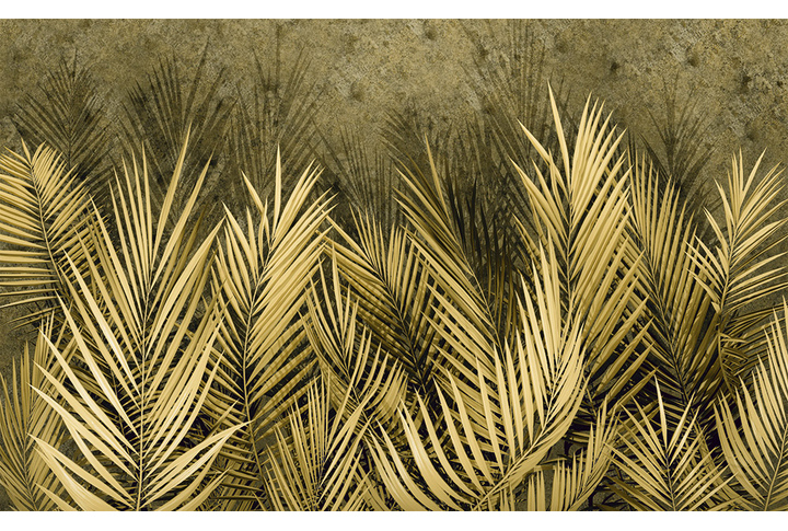 Фотообои «Пальмовые листья на бетоне»