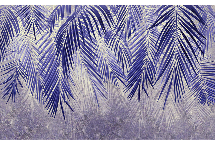 Фотообои «Листья пальмы в холодных тонах»