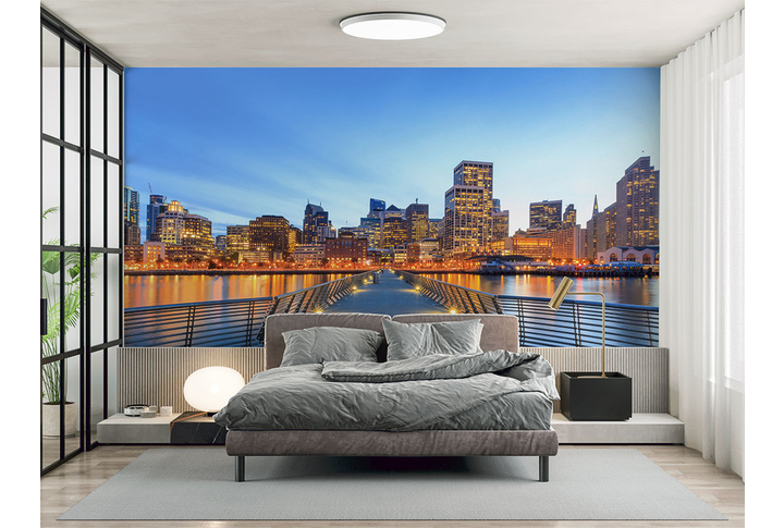 Фотообои «Ночной мост в городе Сан-Франциско» в интерьере