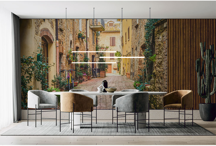 Фотообои «Дорога через улицу старого города» в интерьере