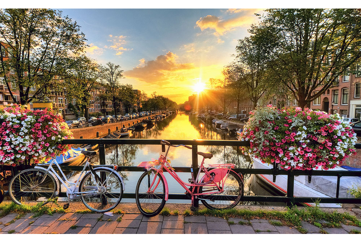 Фотообои «Город Амстердам на закате»