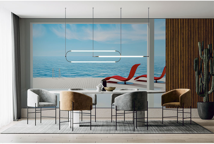 Фотообои «Терраса у моря» в интерьере