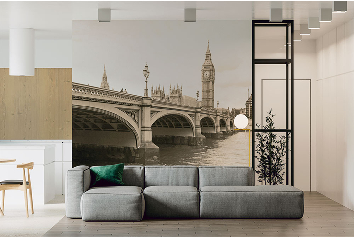 Фотообои «Лондон и Биг-Бен сепия» в интерьере