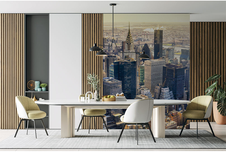 Фотообои «Город Нью-Йорк, вид на Манхэттен» в интерьере
