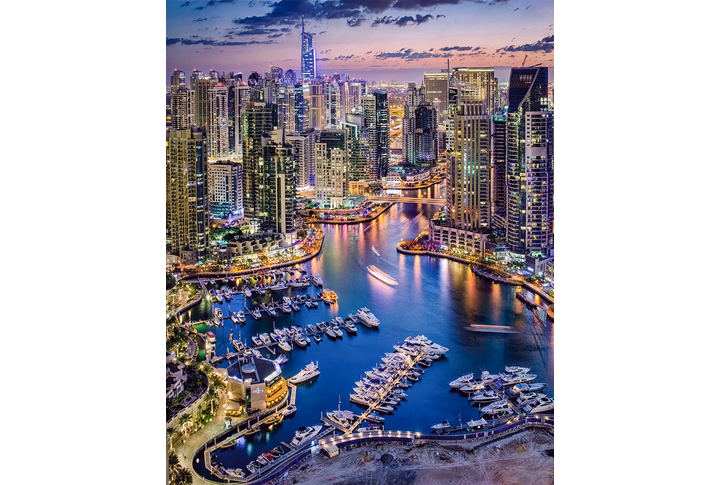 Фотообои «Дубай, вечерний город с высоты»